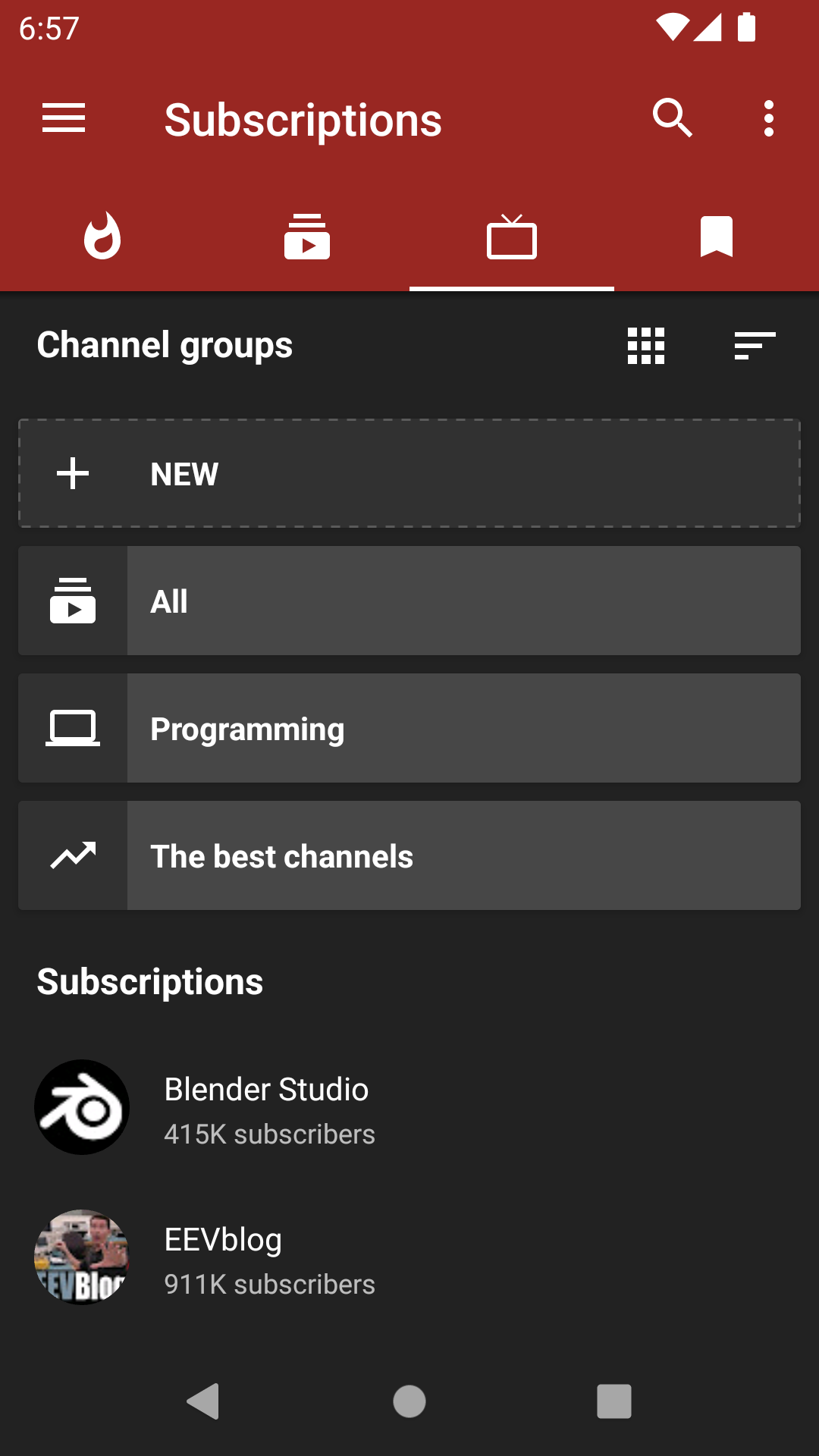 subscriptions list